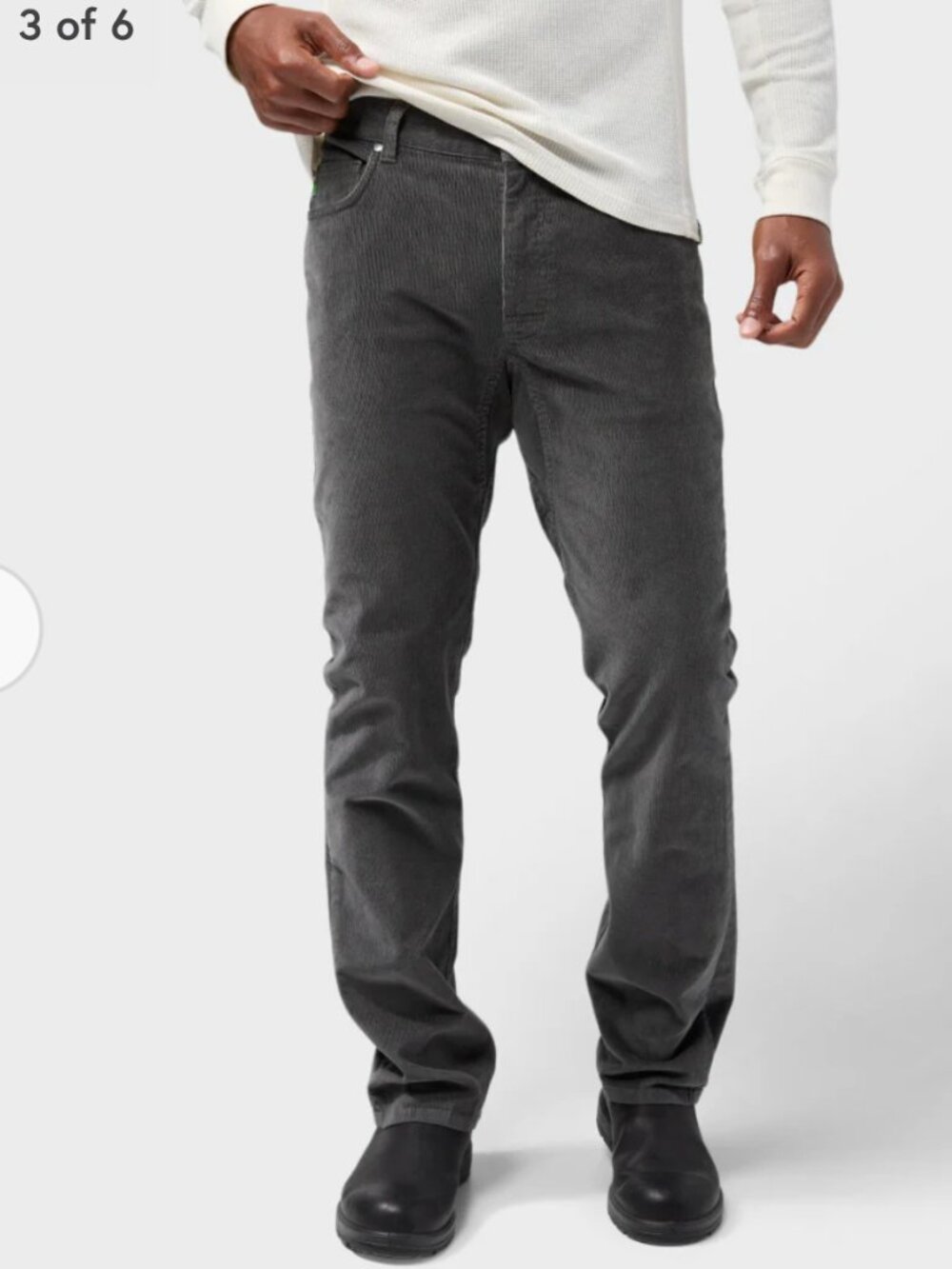STIO Men's Rivet Corduroy Pants 34x32 Magnet Gray Organic Cotton Casual Outdoors